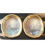 Vtg Homco River Church Pond House Picture Small Print Gold Oval Farmhous... - $13.50 CAD