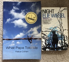 Lot 2 Holocaust books: What Papa Told Me by Felice Cohen &amp; Night by Elie Wiesel - £6.21 GBP