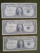 Series 1957A/B Silver Certficate One Dollar Bills (Low Serial Number) 03... - $15.90