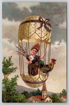 Easter Greeting Floating Egg Balloon Child Rooster PFB Postcard A21 - $9.95