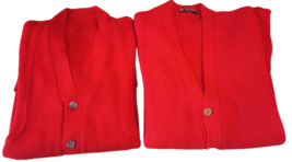 Cardigan Homme Laine Rouge Classique Vintage Avec Ou Sans Poches M - L 2 Modèles - £45.80 GBP