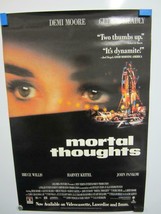 Mortal Thoughts Demi Moore Bruce Willis Original Vintage Movie Poster - £14.33 GBP