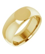14k Yellow Gold 8 mm Signet Style Comfort-Fit Wedding Band - £1,162.76 GBP+