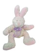 Dan Dee Holiday Time pastel pink cream plush bunny rabbit purple white dot bow - £15.68 GBP