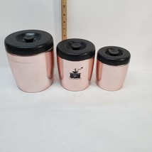 Set of 3 Vtg West Bend Rose Copper Aluminum Canisters 1960s coffee cookie 22-306 - £14.12 GBP