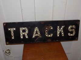 Vintage Railroad Tracks Metal Sign with Cats Eyes Reflectors - $321.75