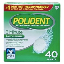 1 Box Polident 3-Minute Denture Cleanser 40 Tablets Cleaner Discontinued - $12.86