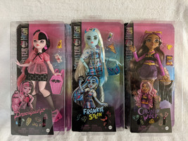 Lot of 3 2022 New Monster High Doll: Draculaura, Frankie Stein &amp; Clawdeen Wolf - £55.50 GBP