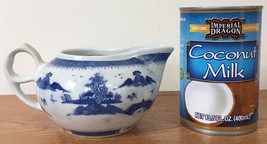 Vintage Antique Oriental Delft Flow Blue Made in China Chinese Porcelain Creamer - £31.96 GBP