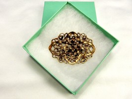 Vintage Lady&#39;s Shoe Clip, Brass Floral Filigree, Musi Jewelry, JWL-010 - £7.79 GBP