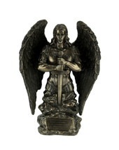 Archangel Saint Micheal In Stone Holding Sword Prayer Monument Statue - £61.94 GBP