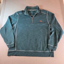 Tommy Bahama XL 1/4 Zip Pullover Sweater Blue Dolphin Logo Cotton Blend - $29.95