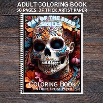 Day Of The Dead Vol 1 - Spiral Bound Adult Coloring Book - Thick Artist Paper - £25.43 GBP