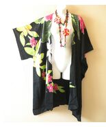 CM2 Batik Midi 38" Cardigan Duster Kimono Open Plus Jacket Coverup Top u... - $29.90