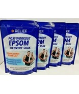 LOT 4 Relief Post-Workout Cooling Citrus Epsom Salt Recovery Soak 16 oz ... - €22,92 EUR