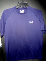 Under Armour Men's HeatGear Short Sleeve Dark Blue Tee Shirt Size Medium - $24.75