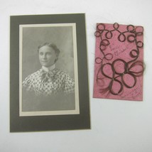 Cabinet Card Photograph &amp; Lock of Hair Girl Susanna Niswonger Antique 1890s - £80.17 GBP