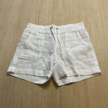 Women Athleta white drawstring Linen shorts with pockets Size 6 - £15.31 GBP