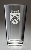 Fennell Irish Coat of Arms Pint Glasses - Set of 4 (Sand Etched) - £51.83 GBP