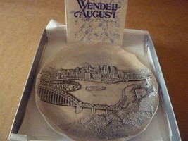 WENDELL AUGUST ALUMINUM PEWTER COLLECTIBLE COASTER PLATE PITTSBURG VIEW ... - £9.40 GBP