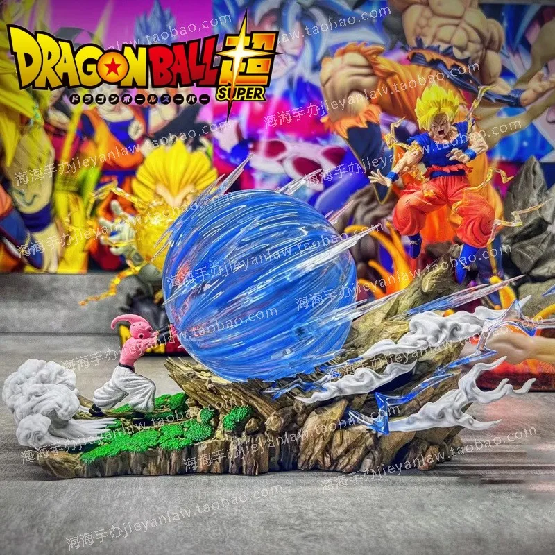22cm Anime Dragon Ball Z Majin Buu Vs Son Goku Figurine Gk Statue Action Figures - £29.51 GBP+