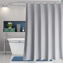 Shower Curtain Solid Gray Waffle Weave Fabric Water Repellent Polyester NEW - £31.02 GBP