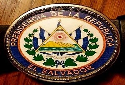 EL SALVADORE  Epoxy Belt Buckle - NEW - $16.78