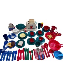 90s Fisher Price Red Apple Toaster Flipping Fry Pan Kitchen Pretend Play... - £33.44 GBP