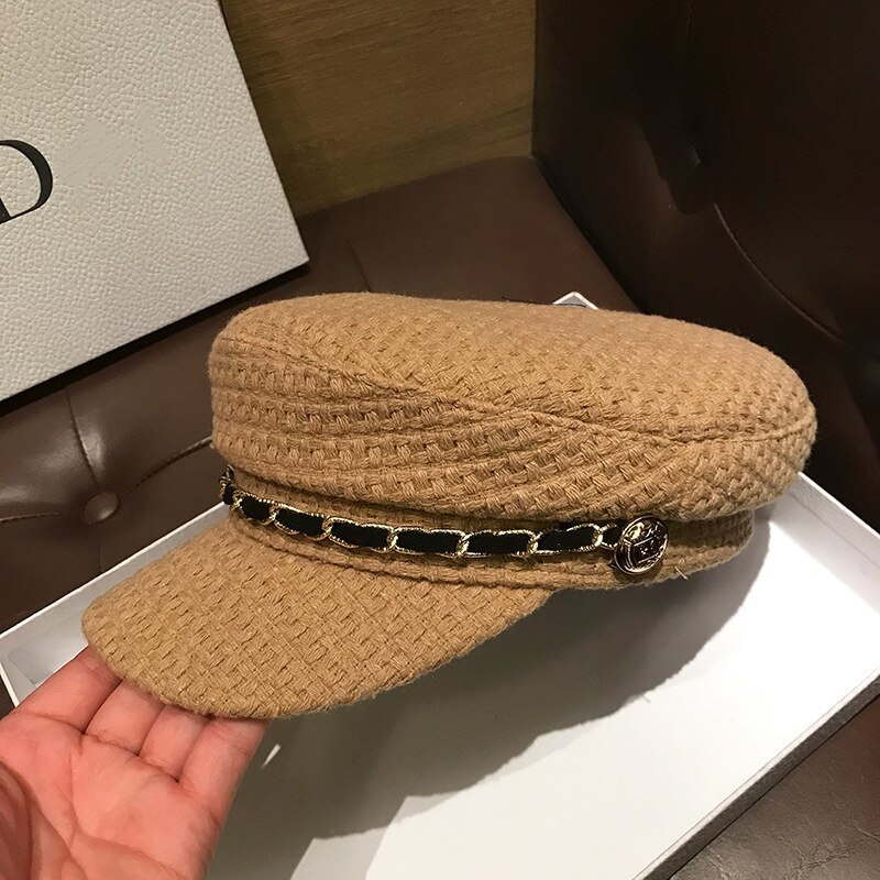 Fashion   Flat Top Navy Hat Female New Spring Autumn Retro Casual  Peaked Cap La - $86.34
