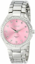 NEW August Steiner AS8044PK Women&#39;s Diamond Swiss Bracelet Crystals Pink Watch - £43.59 GBP