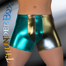 ThunderBox Chrome Gunmetal &amp; Turquoise Harlequin Pouch Shorts S-M-L-XL - $30.00