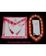 MASONIC REGALIA SET ROYAL ARCH APRON  COLLAR &amp; GLOVES PAIR CP MADE - $143.55