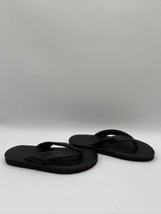 Vince Leather Flip Flop Sandal Black Size 7.5M/37.5 - £48.32 GBP