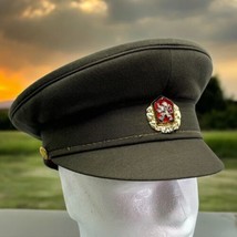 Original 1980s Issued Czech Czechoslovakian Peaked Military Service Cap ... - $67.72