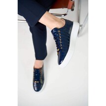 The Dublin Blue Leather Men Sneaker image 13