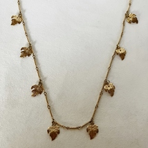 Sarah Cov Necklace Leaf Gold Tone Metal Vintage 24&quot; Twist Chain Signed Coventry - $25.00