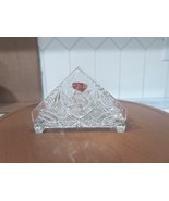 Vintage KH 24% Lead Crystal Napkin Holder Clear Triangle Germany 6&quot; x 4.25&quot; - £19.55 GBP