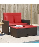 Patio Sofa Brown and Red Poly Rattan 2-Seater - $6,751.25 MXN