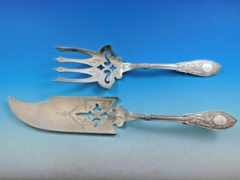 Arabesque by Whiting Sterling Silver Fish Serving Set Brite Cut Pierced 12 3/4" - £1,974.49 GBP