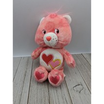 Care Bears Pink Love A Lot Bear 8&quot; Plush 2003 Play Along Hearts Stuffed Toy - £11.73 GBP