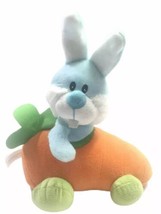10&quot; WAL-MART Stores Baby Blue Bunny Rabbit In Carrot Car Stuffed Animal Plush - £19.22 GBP