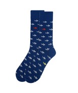 Mens Shark Fish Fishing Socks Gift for Him Crew Dress Socks Blue Ocean - $262.15 MXN