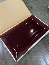 L.E. Smith Simply Colors Maroon Red Glass Rectangle Serving Platter - $148.49