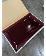 L.E. Smith Simply Colors Maroon Red Glass Rectangle Serving Platter - $203.09 CAD