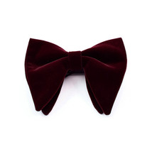 Burgundy Plain Velvet Bow Ties - $18.99