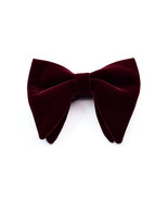 Burgundy Plain Velvet Bow Ties - $360.94 MXN