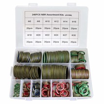 KOOTANS 240pcs 12 Sizes NBR Metal Bonded Sealing Washer, Ring Assortment Kit - £31.31 GBP