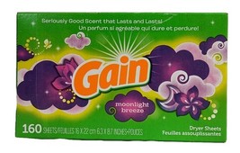 Gain Dryer Sheets Moonlight Breeze Scent 160 Sheets - $242.75 MXN