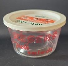Vintage 1970s Resers Fine Foods Cole Slaw 14oz Container Clear Crystal P... - $33.93