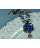 Flower Necklace Blue Necklace Gemstone Necklace Sodalite Necklace Women ... - £17.62 GBP